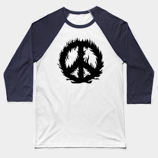 Burning Peace Symbol Baseball T-Shirt